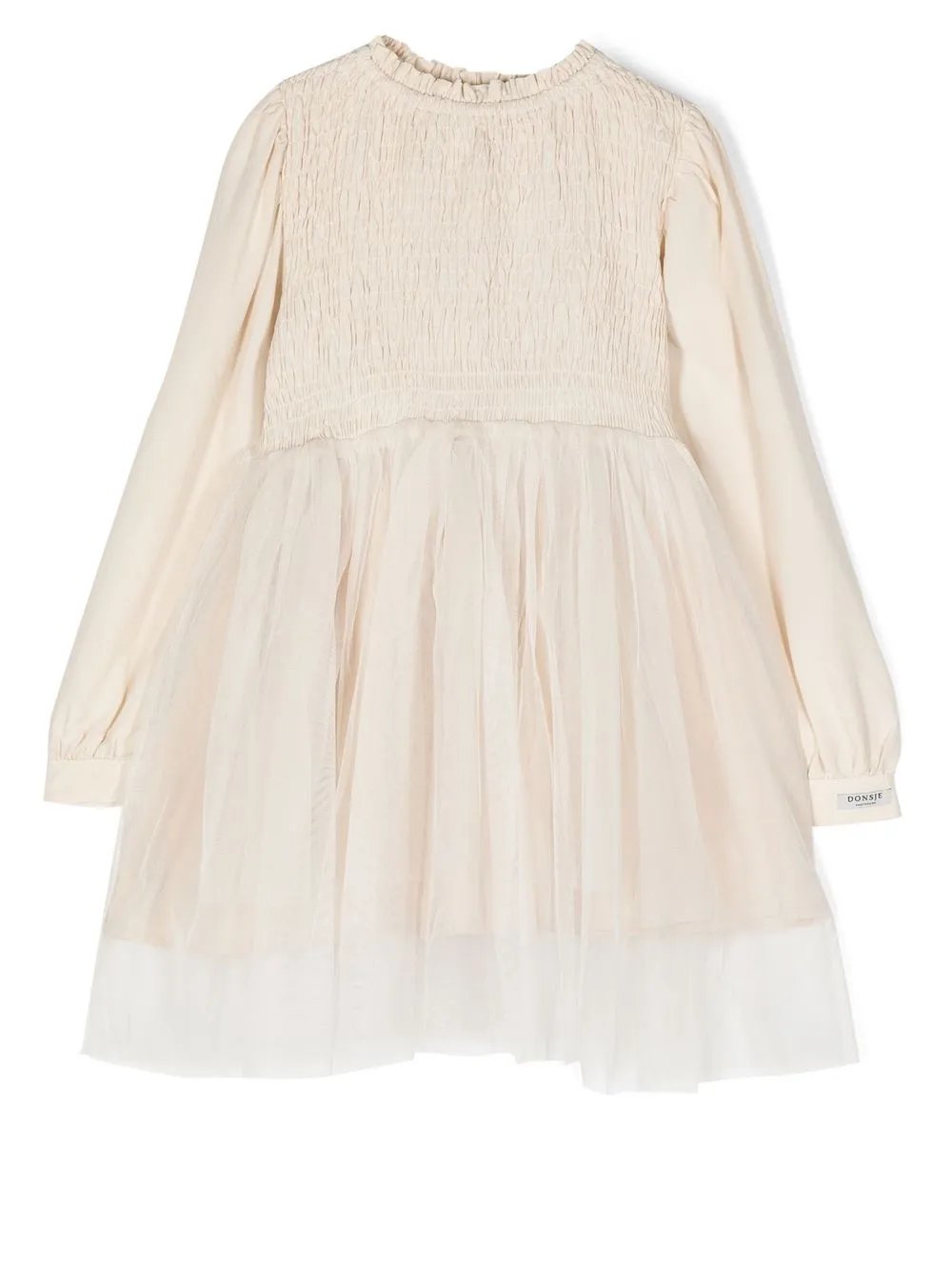 Donsje smocked tulle dress - Neutrals