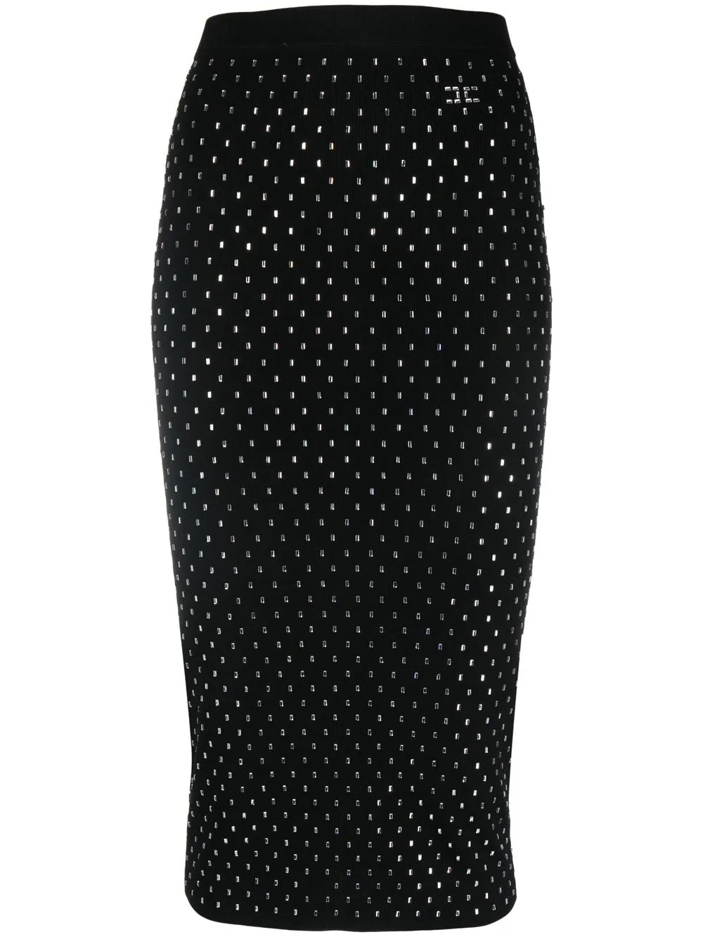 

Elisabetta Franchi embellished ribbed-knit skirt - Black