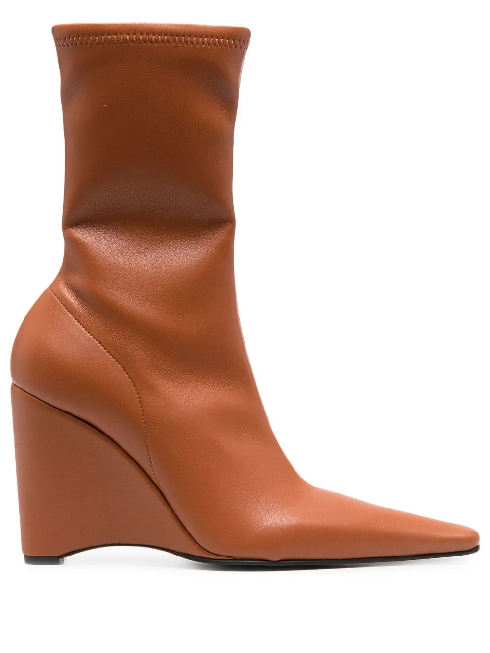 

JW Anderson point-toe leather wedge boots - Brown