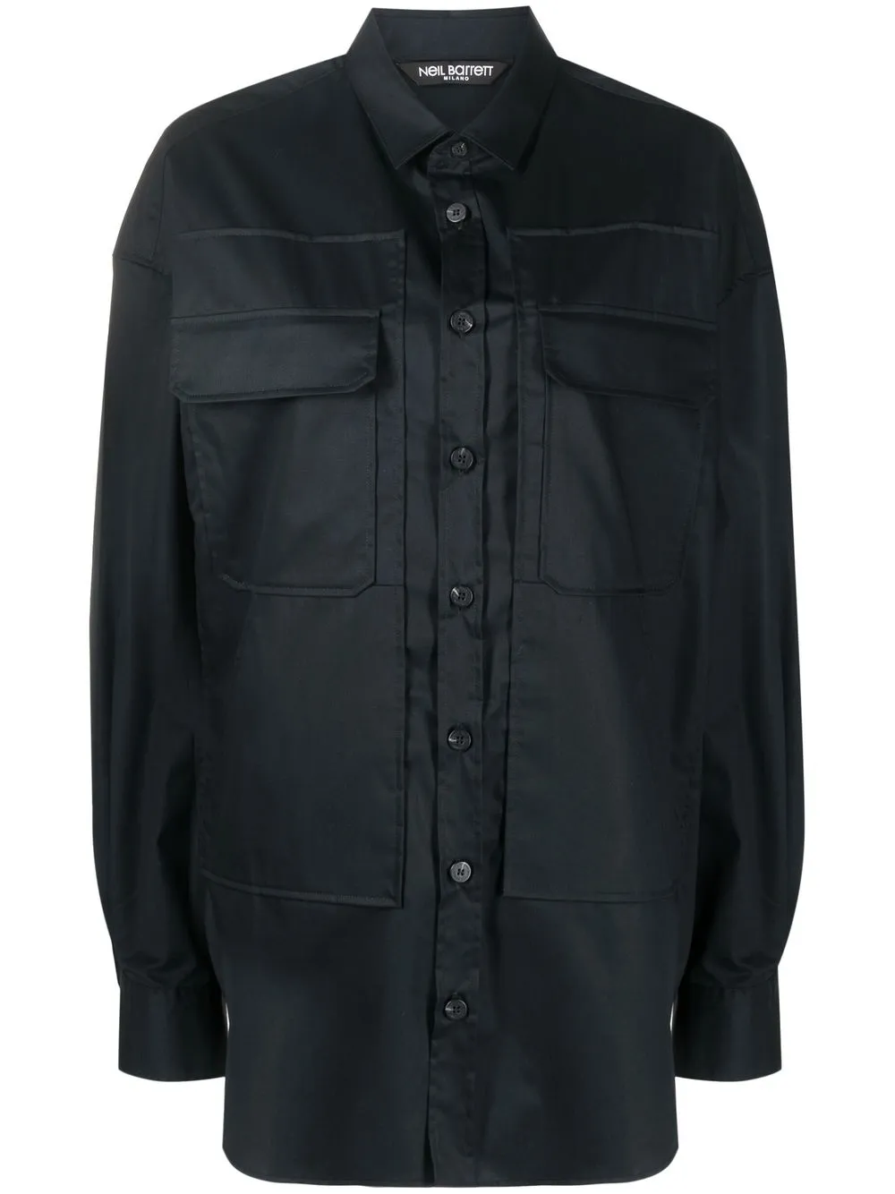 

Neil Barrett long-sleeve cargo shirt - Black