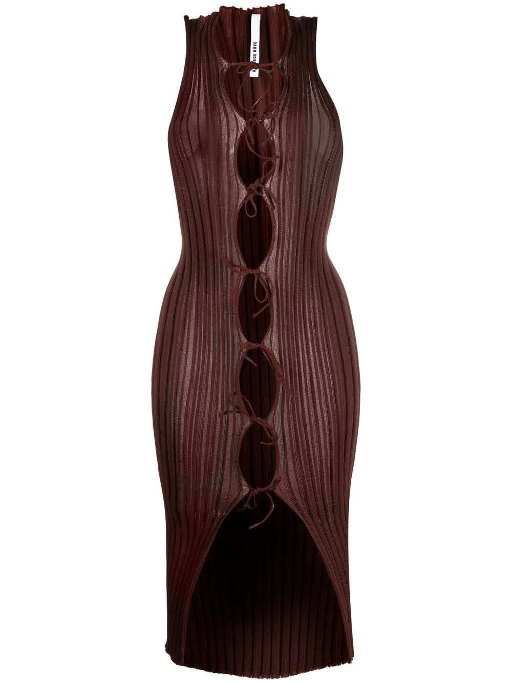 

A. ROEGE HOVE ribbed cut-out dress - Brown