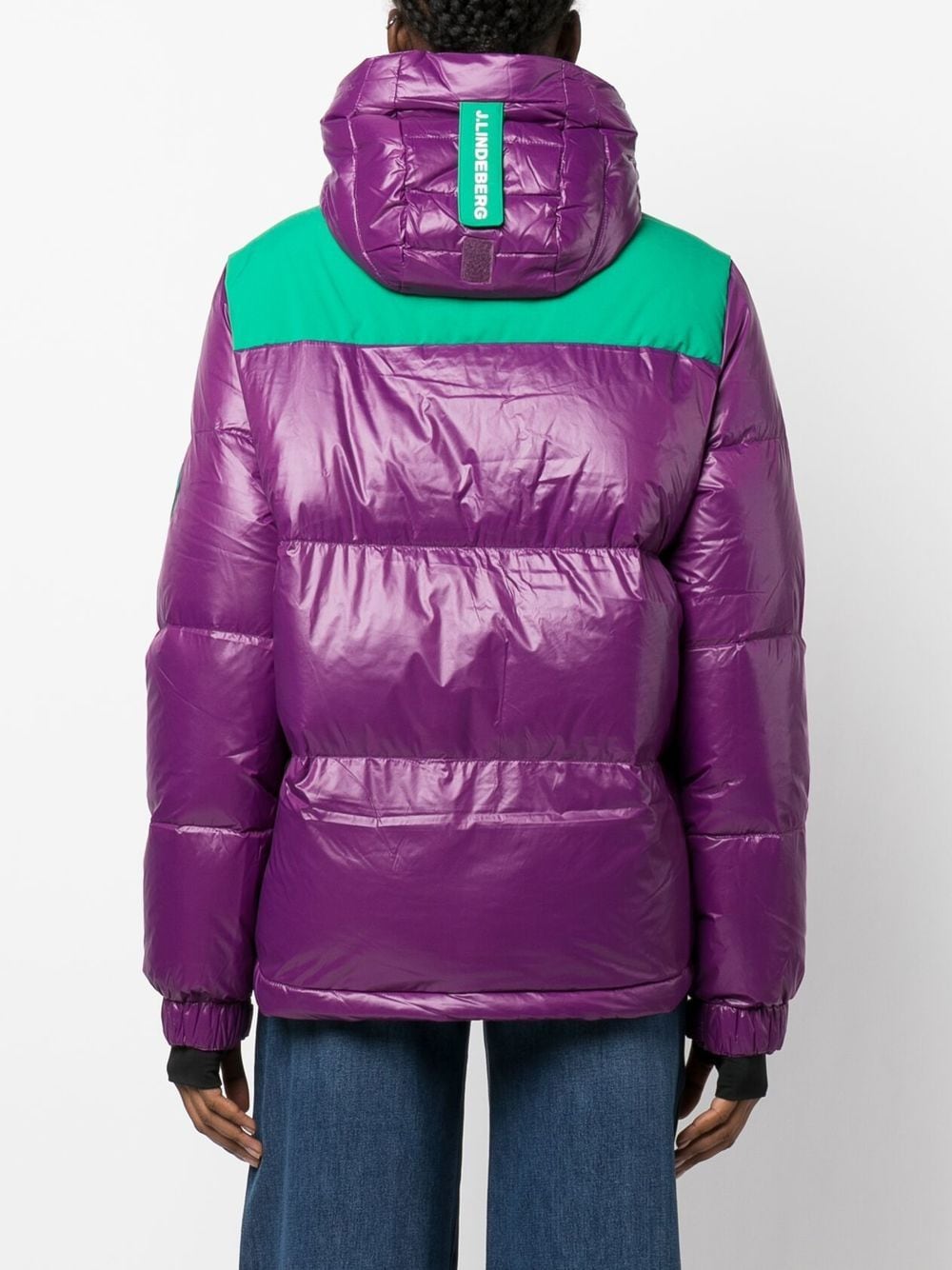 Shop J. Lindeberg Solar Colour-block Padded Jacket In Purple