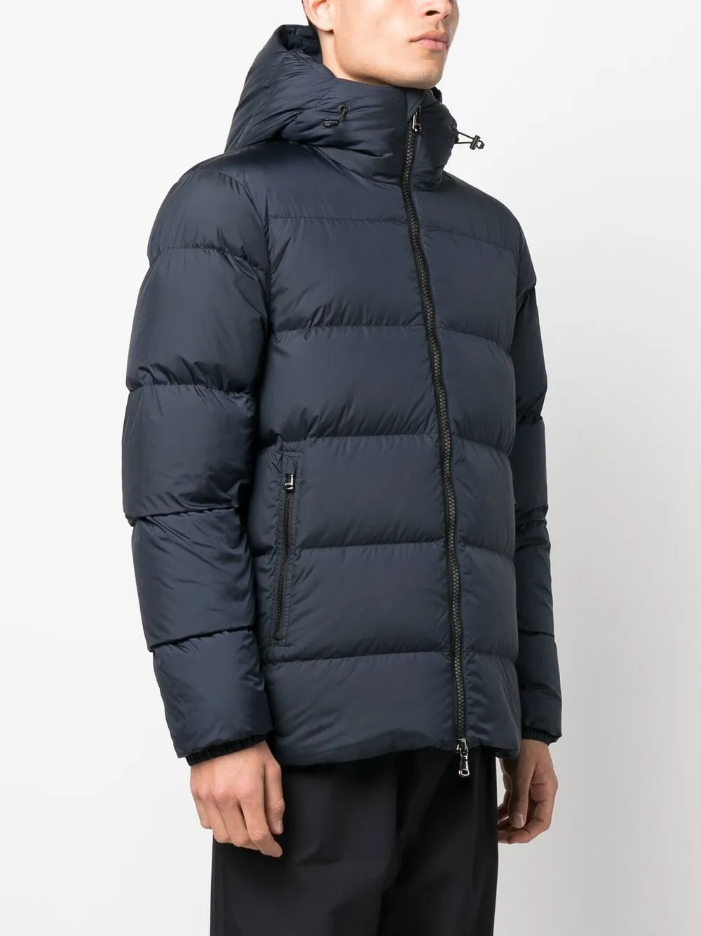 Shop J. Lindeberg Barrell Padded Hooded Jacket In Blue