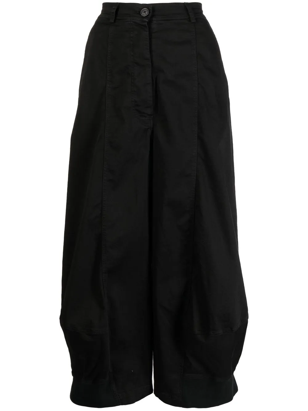

Rundholz Cropped wide-leg ribbed trousers - Black