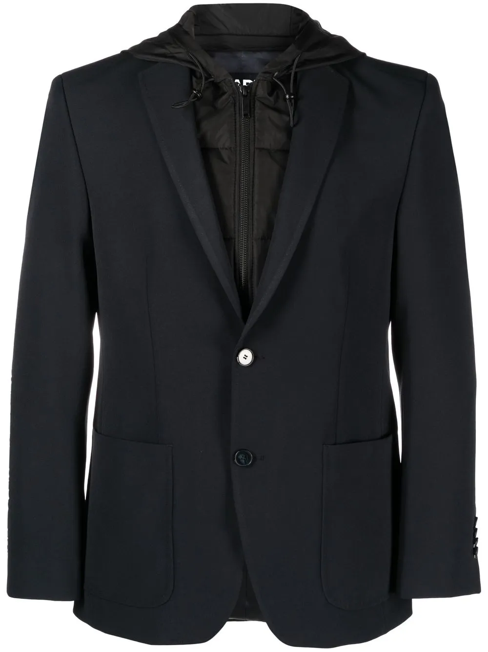 KARL LAGERFELD HOODED SINGLE-BREASTED BLAZER