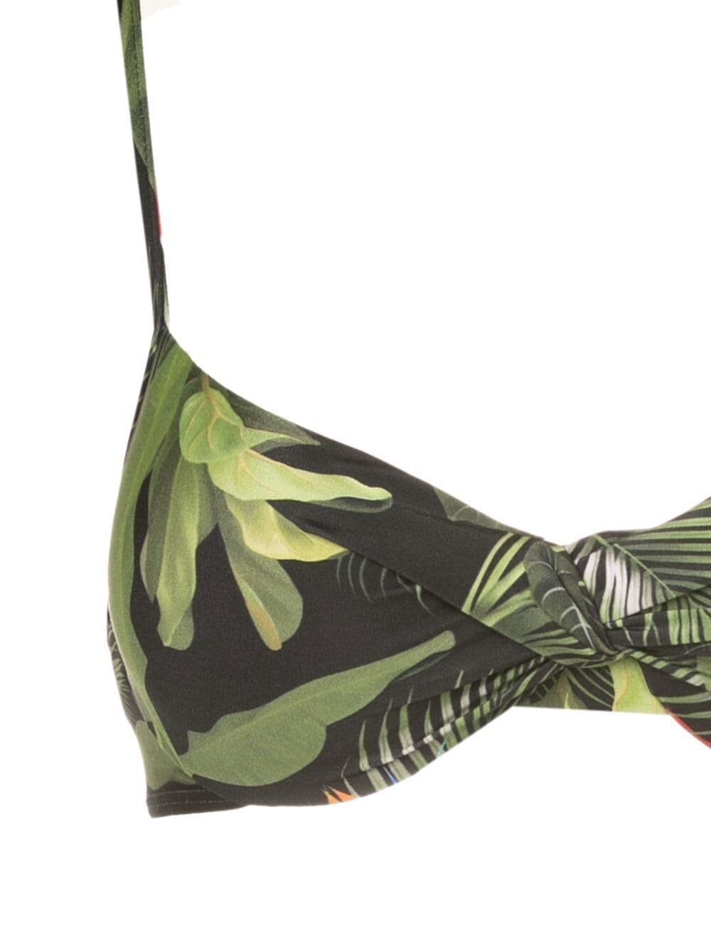 Shop Lygia & Nanny Cassis Leaf-print Bikini Top In Green