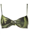 Lygia & Nanny Cassis leaf-print bikini top - Green