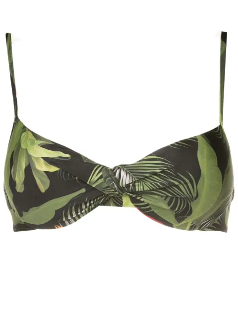 Lygia & Nanny Cassis leaf-print bikini top 