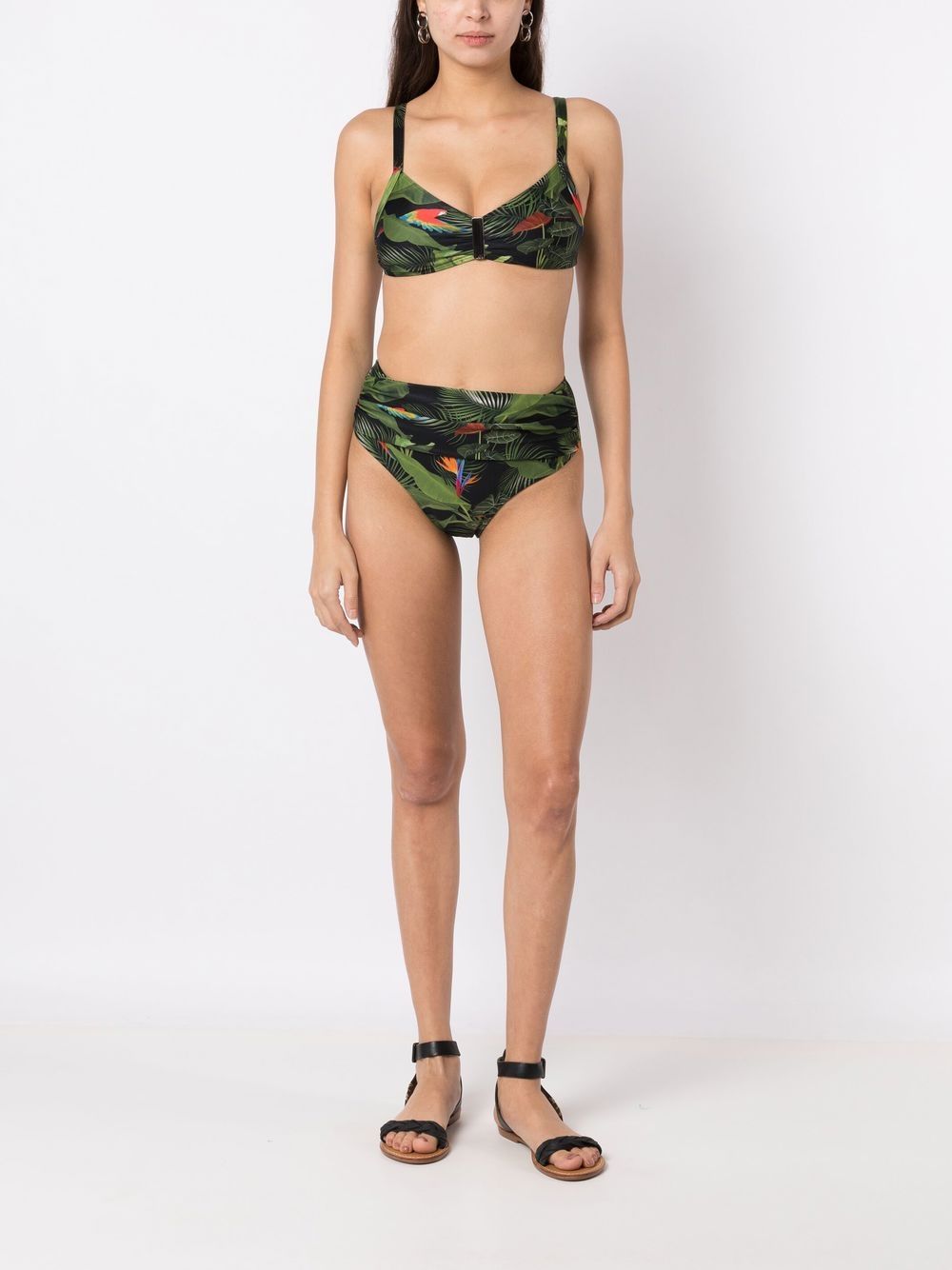 Shop Lygia & Nanny Anne Leaf-print Bikini In Green