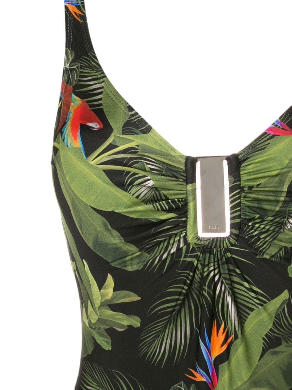 Shop Lygia & Nanny Mirassol Leaf-print Moulded Swimsuit In Green