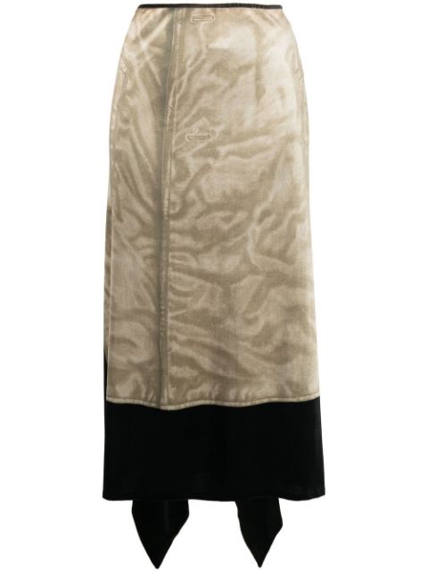 LOEWE trompe l'oeil velvet skirt Women