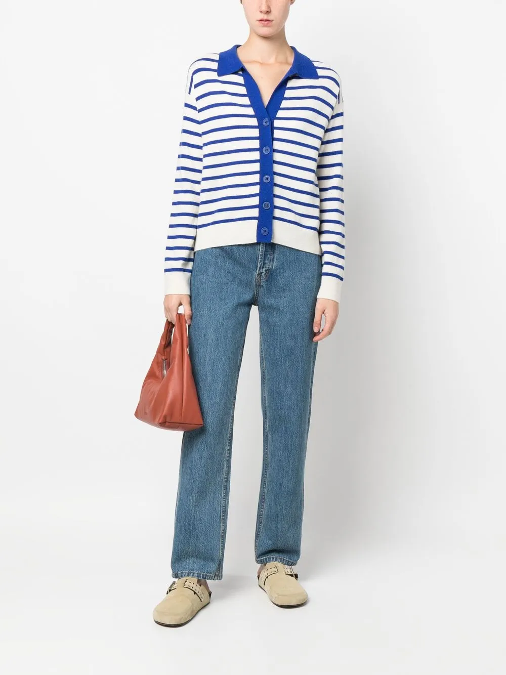 Chinti and Parker Gestreept vest - Beige