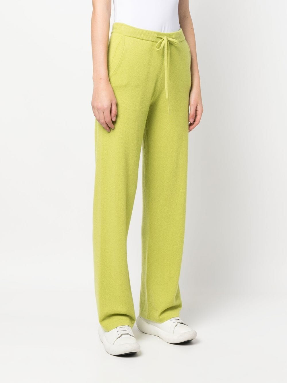 Shop Chinti & Parker Wide-leg Knitted Cashmere Track Pants In Green