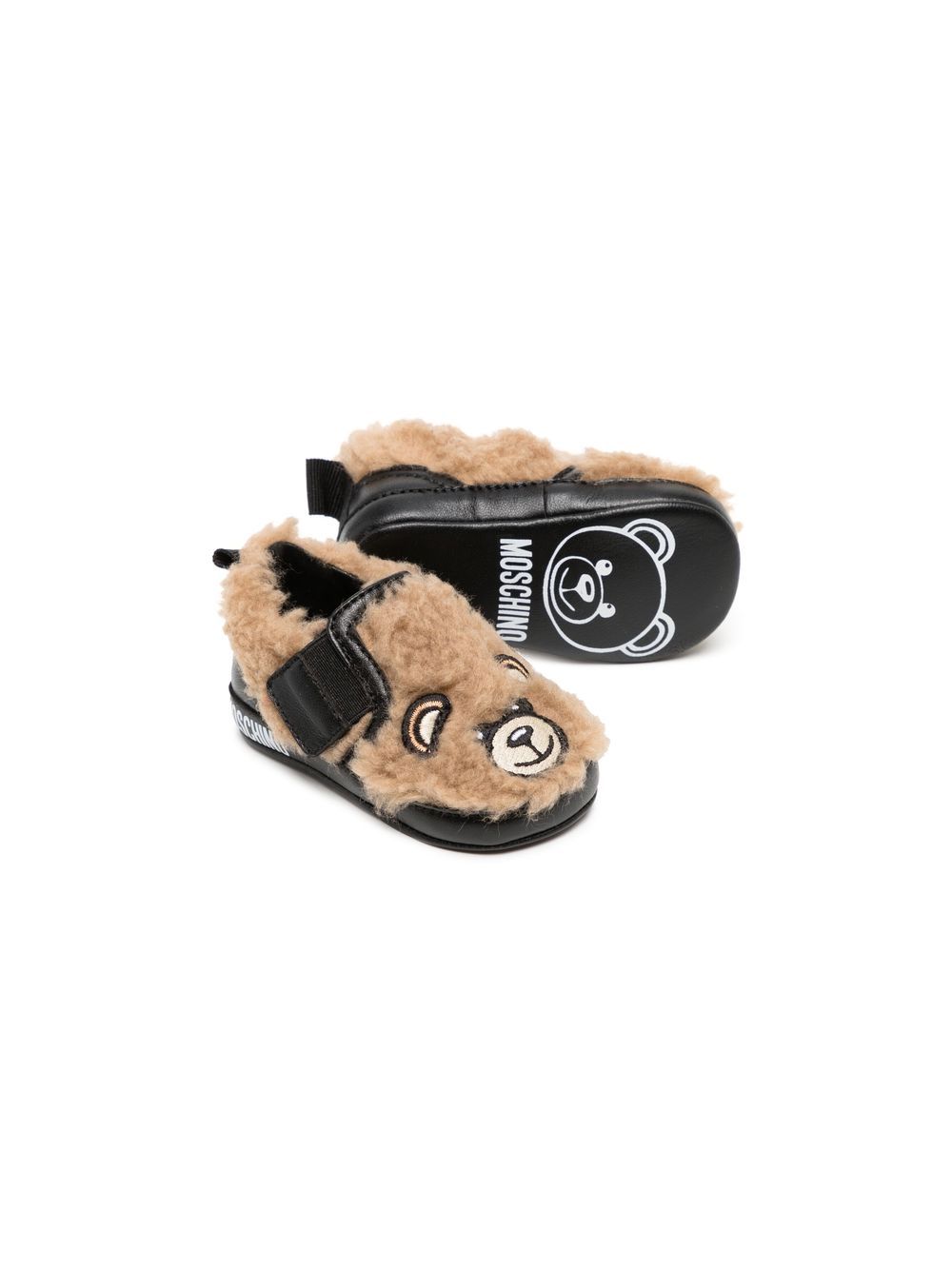 Moschino Kids Teddy Bear babyschoentjes met vlakken - Zwart
