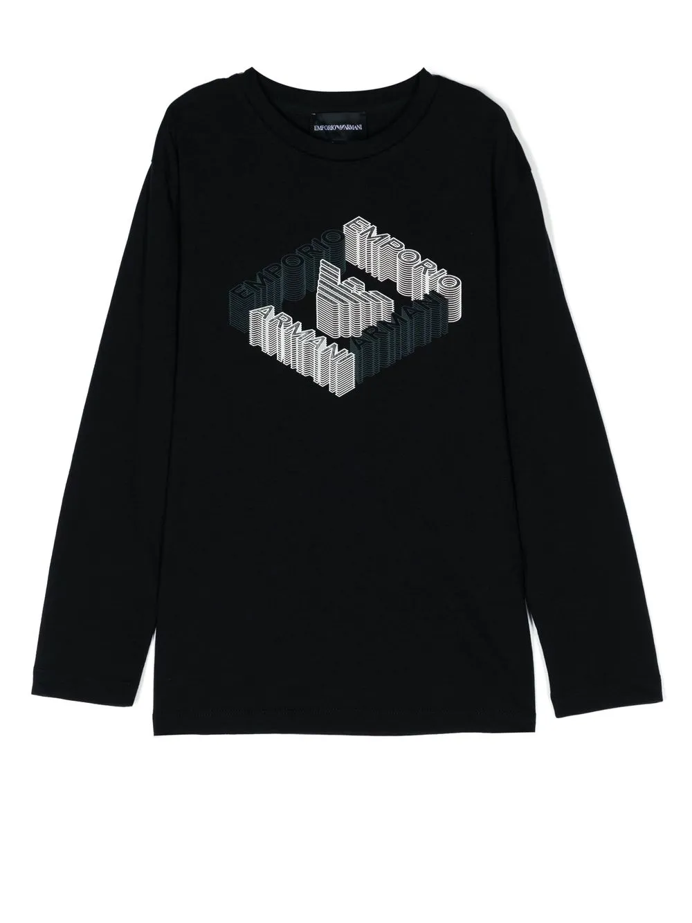 

Emporio Armani Kids 3D-logo long-sleeve T-shirt - Black