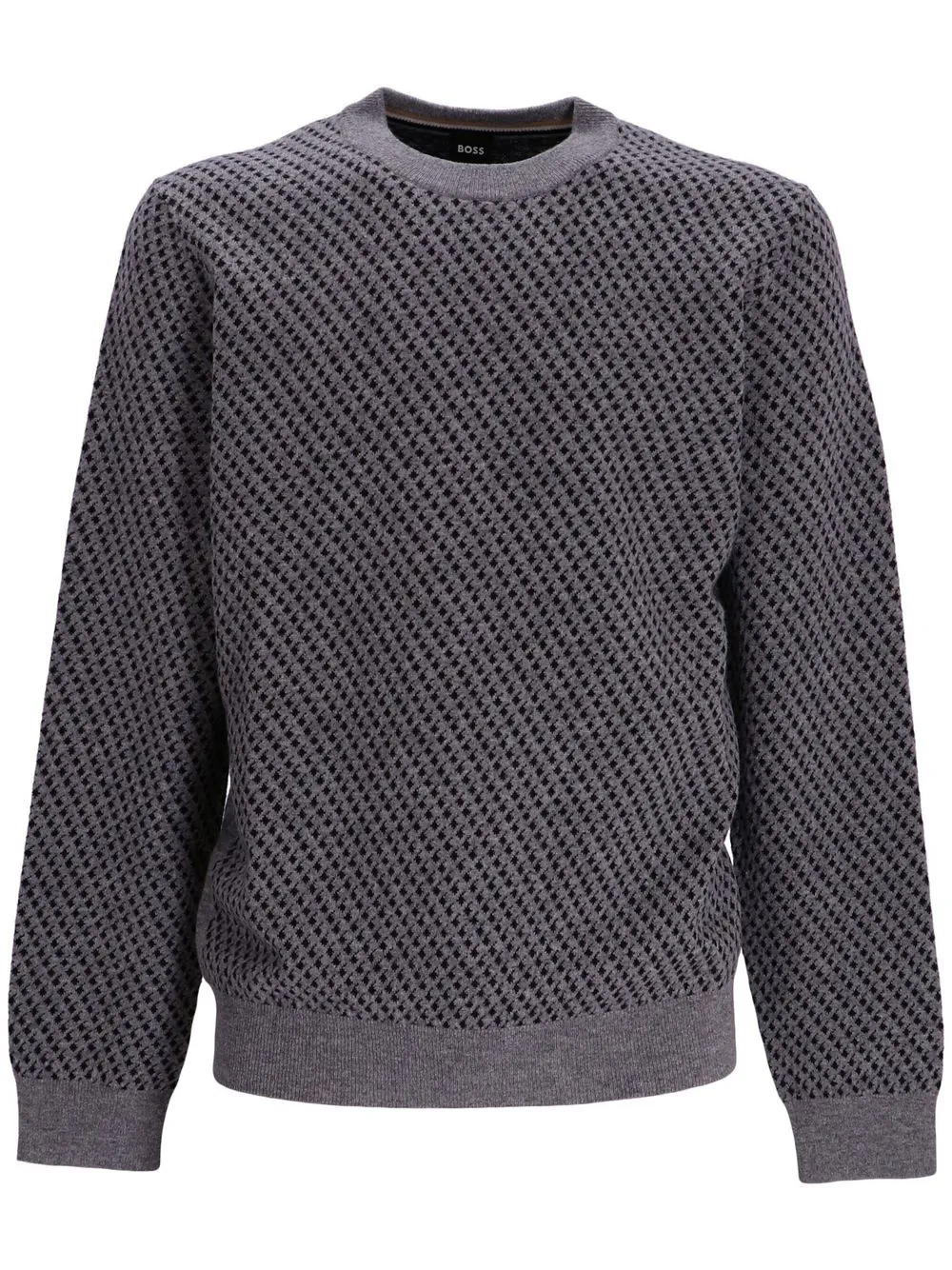 

BOSS patterned-jacquard knitted jumper - Grey