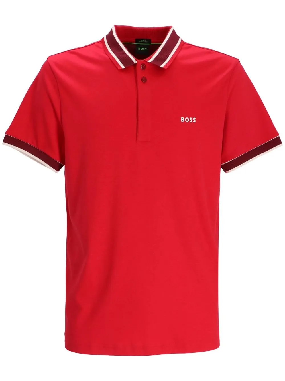 

BOSS logo-print cotton polo shirt - Red