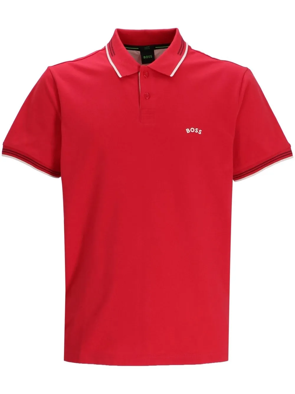 

BOSS logo-print cotton polo shirt - Red