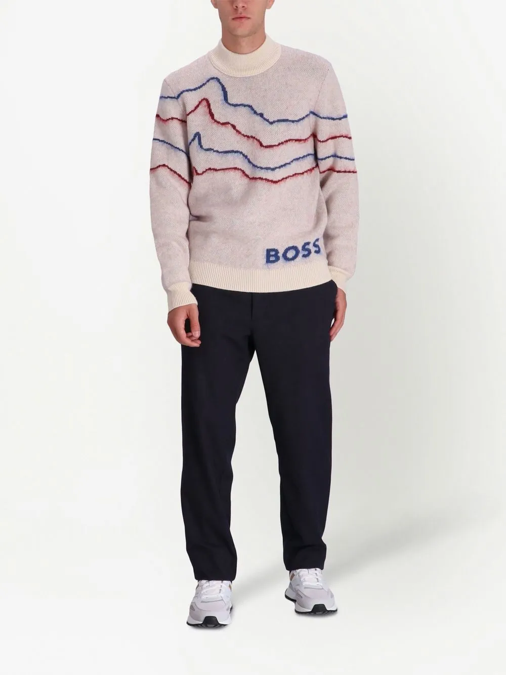 BOSS intarsia-knit mock-neck sweater | Knitted Sweaters | Image 2