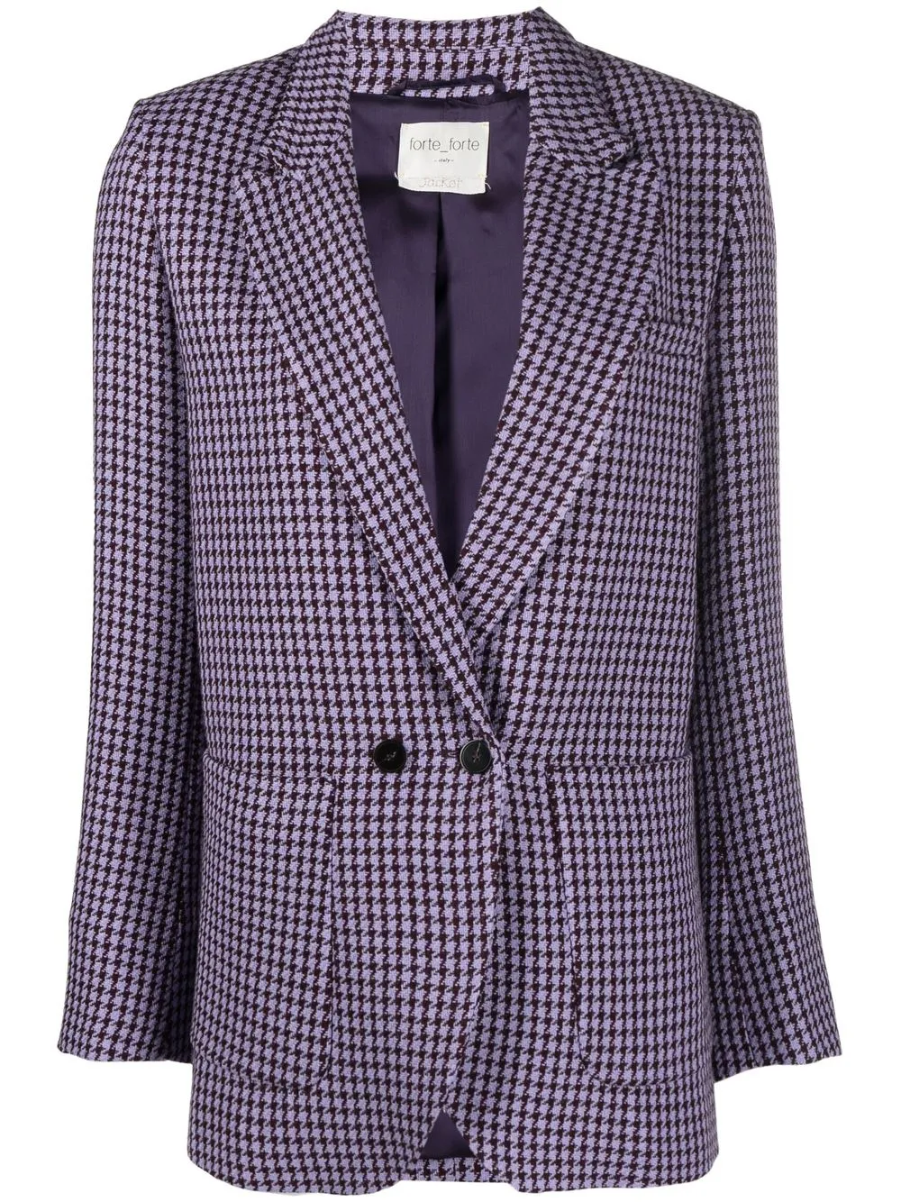 

Forte Forte pied-de-poule double-breasted blazer - Purple
