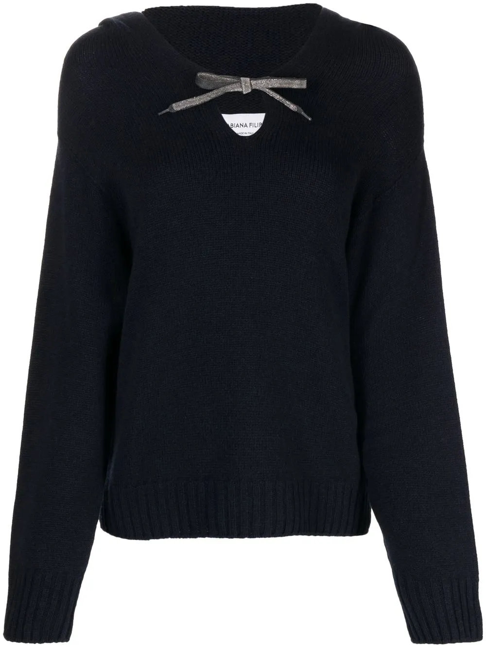 

Fabiana Filippi front-tie knit jumper - Blue