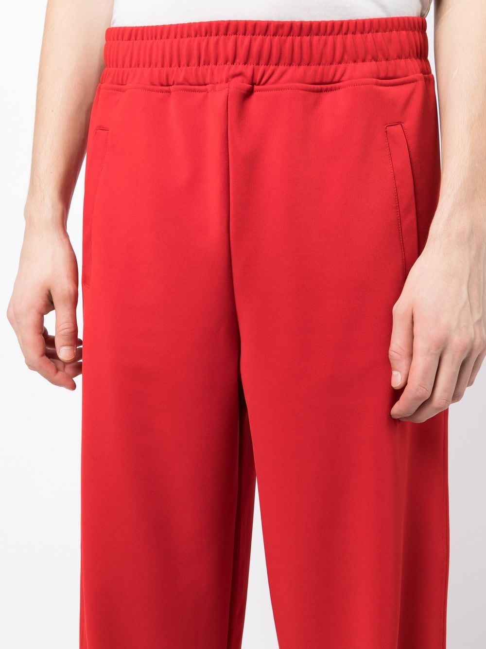 Shop Jw Anderson Drawstring -cuff Track Pants In Red