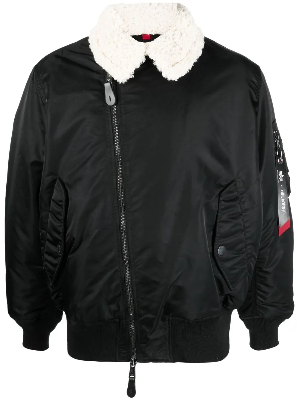 

Neil Barrett contrasting-collar bomber jacket - Black