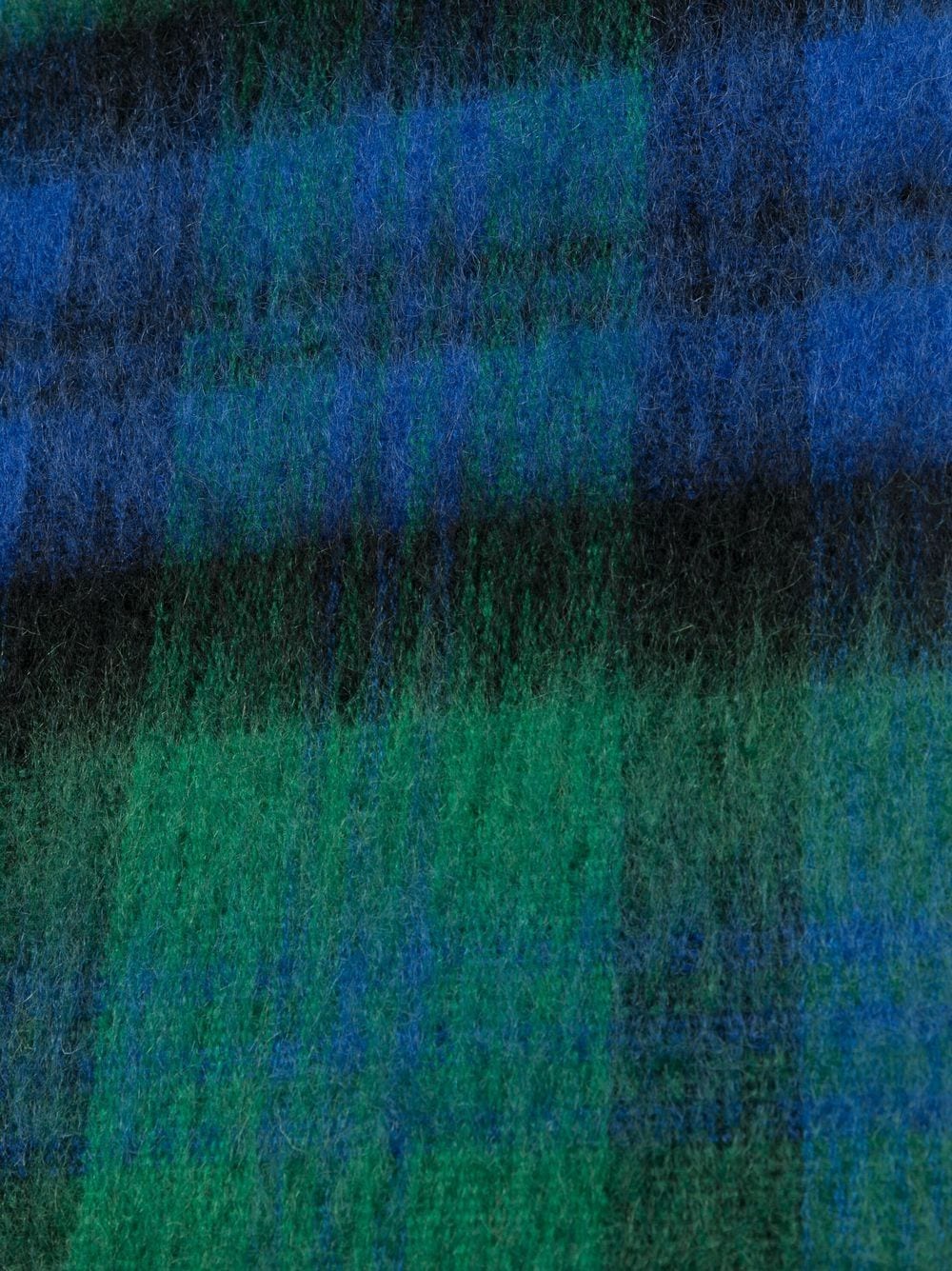 Shop Mackintosh Check-pattern Fine-knit Scarf In Blue