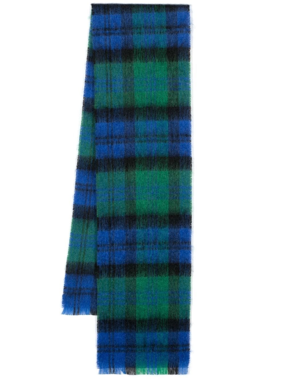 check-pattern fine-knit scarf