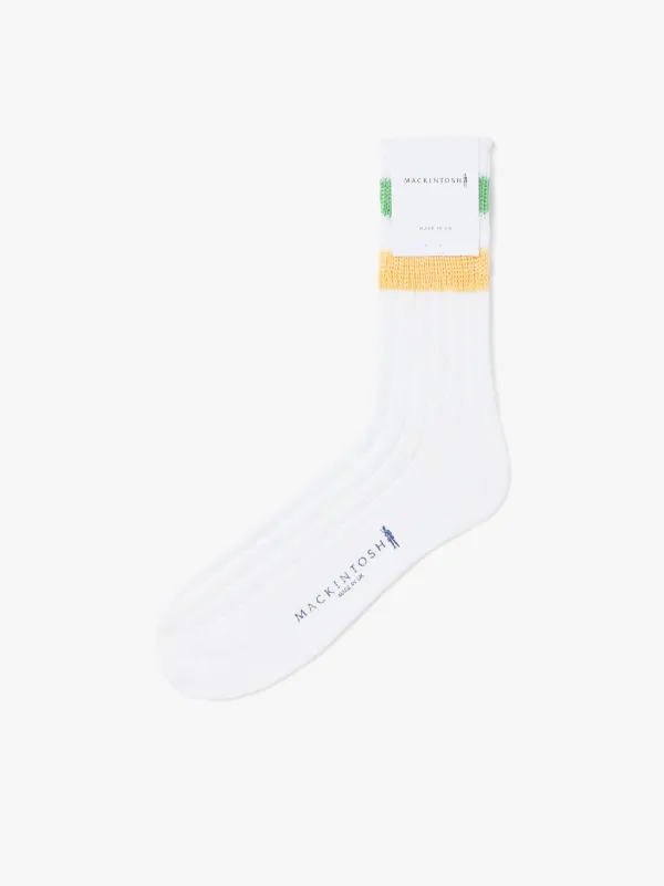 Green & Yellow Striped Cotton Socks