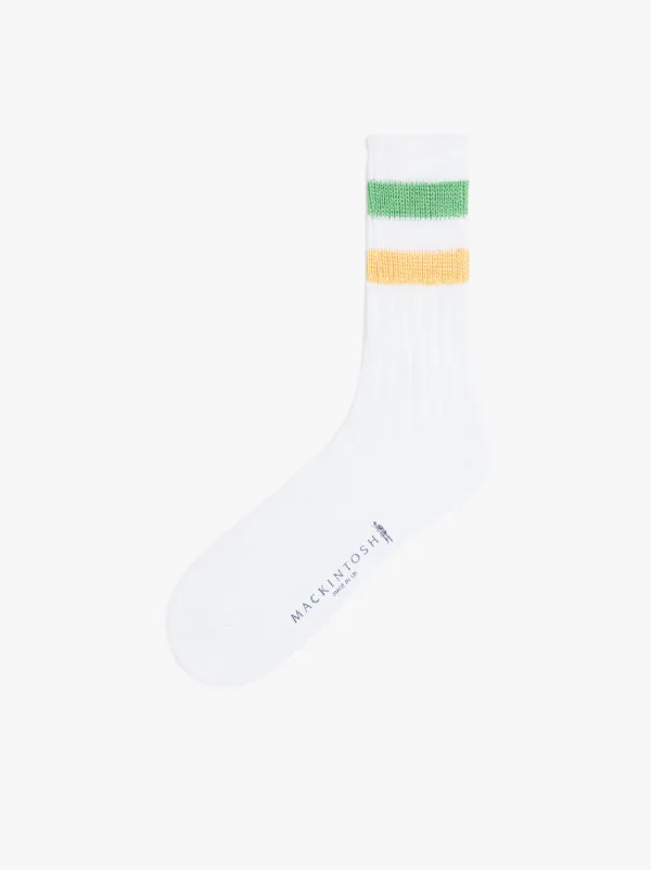 Green & Yellow Striped Cotton Socks