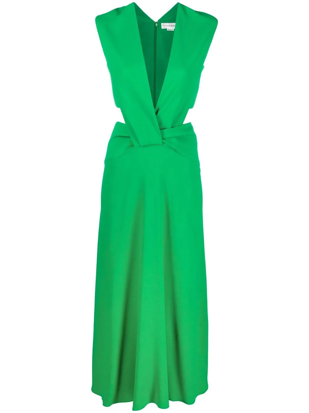 

Victoria Victoria Beckham gathered plunge midi dress - Green