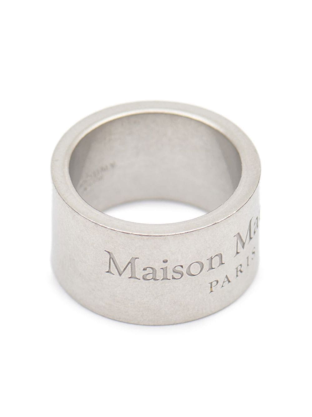 Maison Margiela Ring Mit Graviertem Logo In Silver