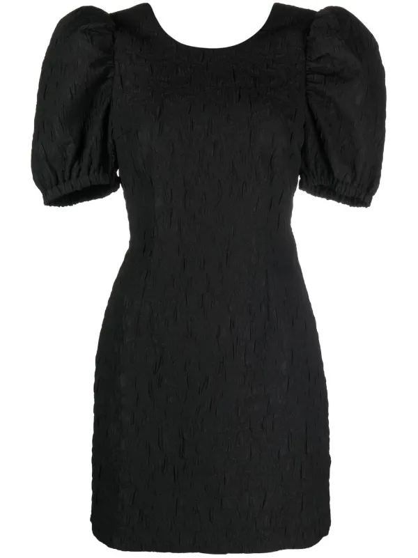 baum und pferdgarten black dress Adriana Mini Dress With Flower Applique by Baum und Pferdgarten