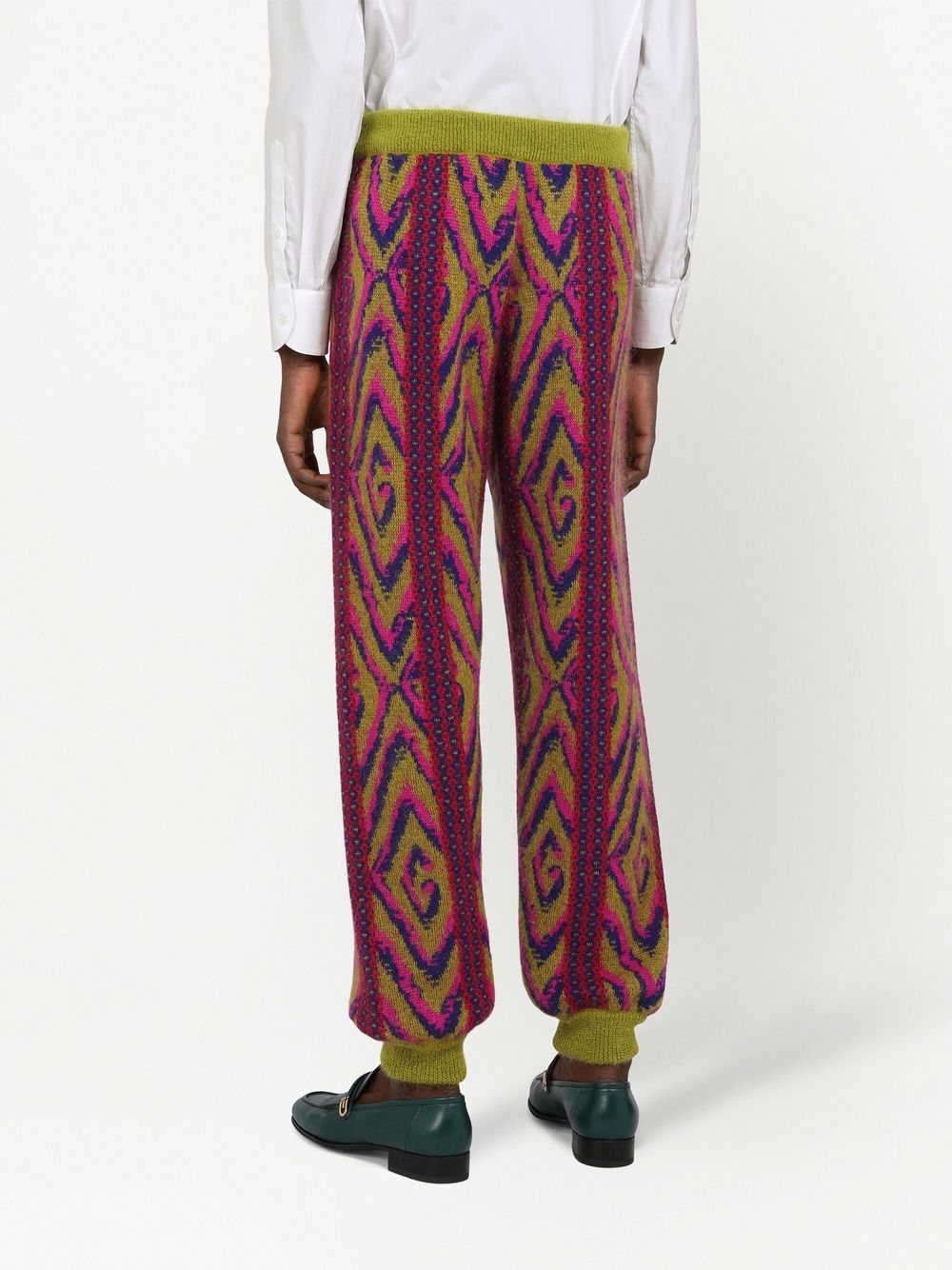 Shop Gucci G Rhombi Wool Knit Trouser In Multicolour