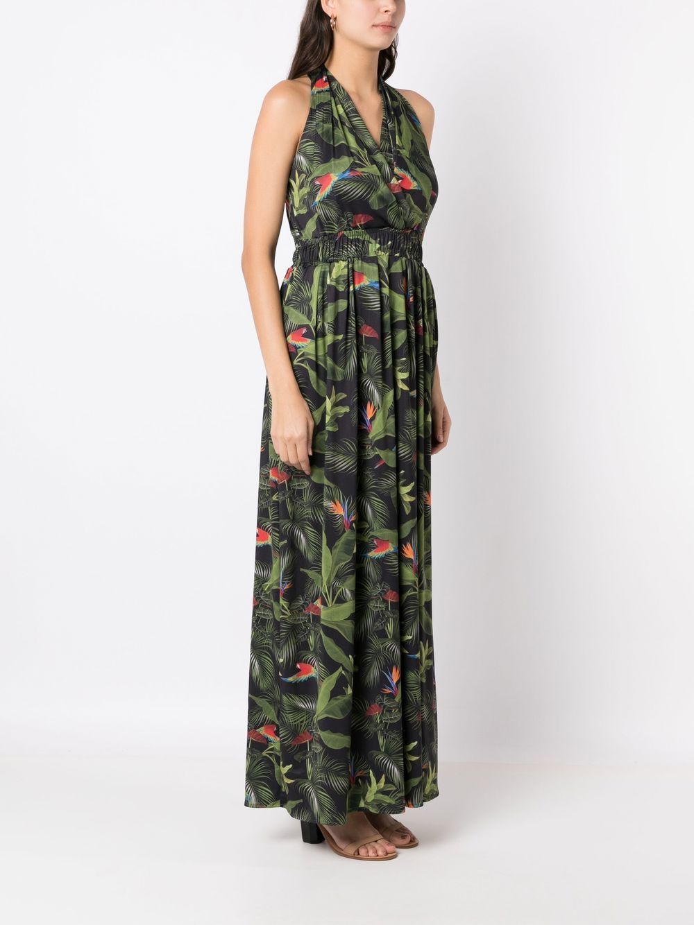 Shop Lygia & Nanny Venus Floral-print Dress In Grey