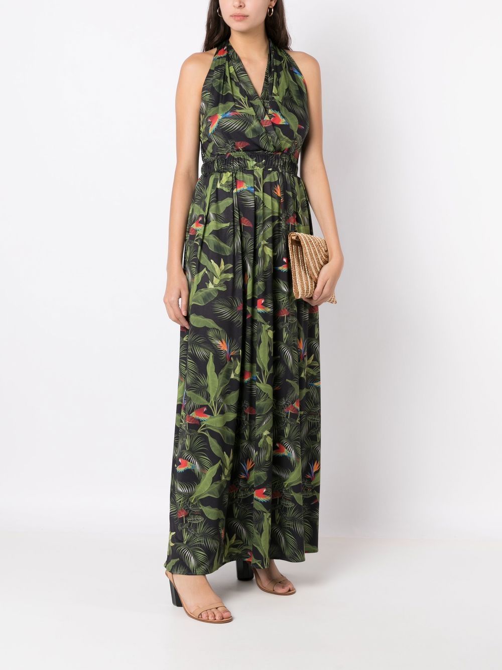Shop Lygia & Nanny Venus Floral-print Dress In Grey