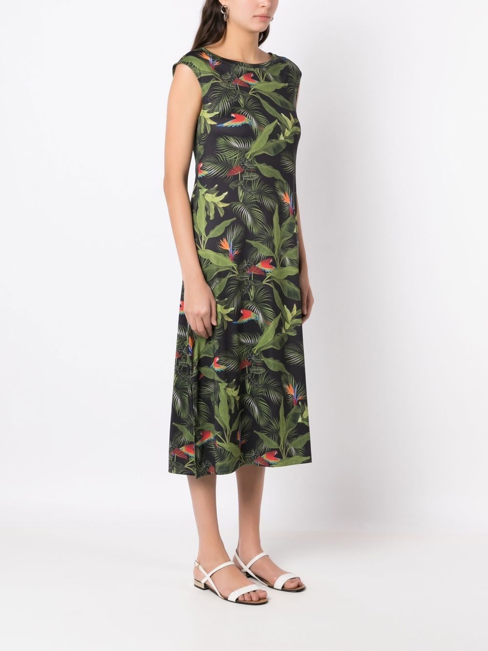 Shop Lygia & Nanny Zababa Botanical-print Dress In Green