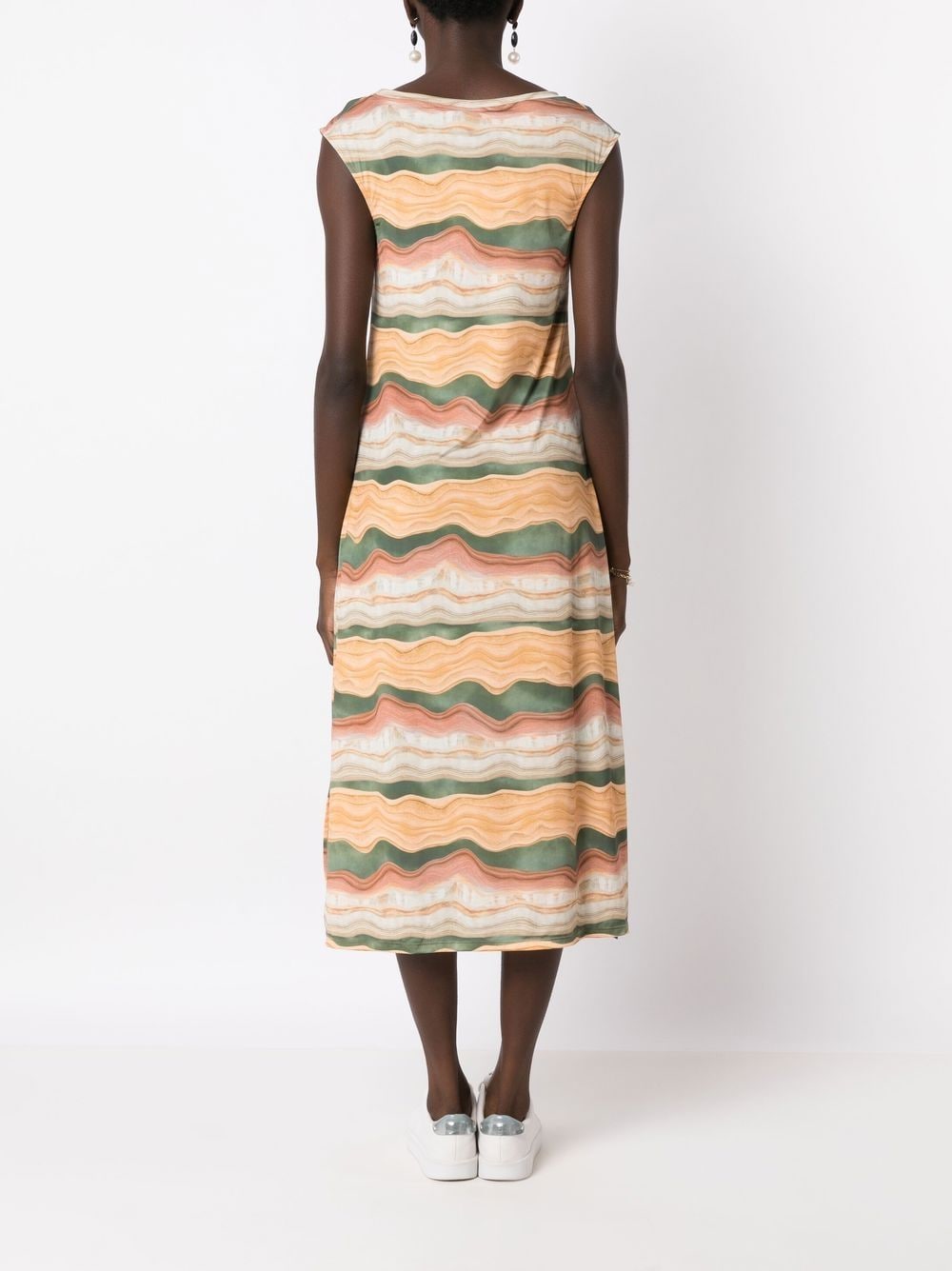 Shop Lygia & Nanny Zababa Sleeveless Midi Dress In Brown