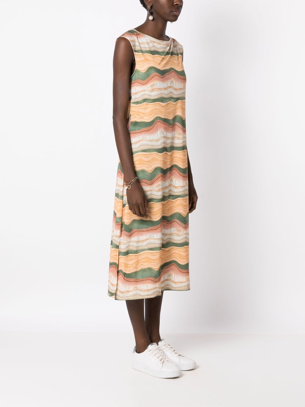 Shop Lygia & Nanny Zababa Sleeveless Midi Dress In Brown