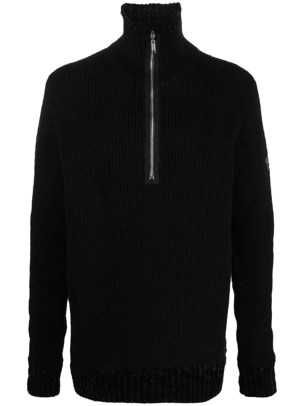 

Raf Simons logo-patch half-zip jumper - Black