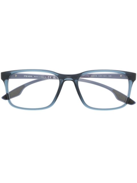 Prada Eyewear - logo-plaque square-frame glasses