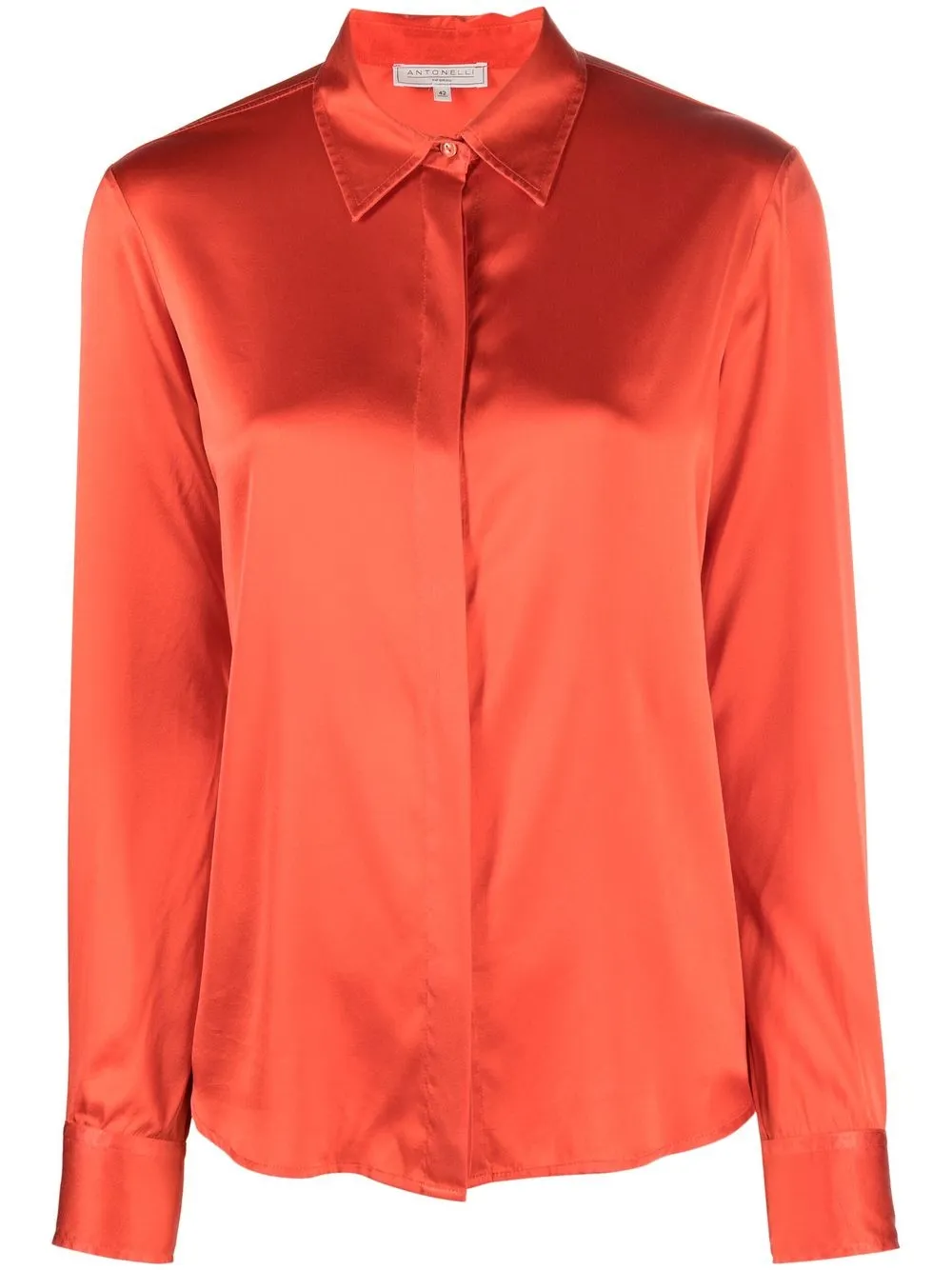 

Antonelli collared silk shirt - Orange