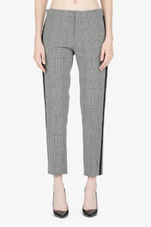 Checked Straight-Leg Trousers