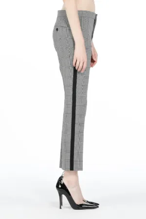 Checked Straight-Leg Trousers