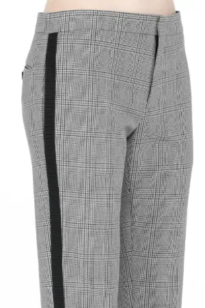 Checked Straight-Leg Trousers