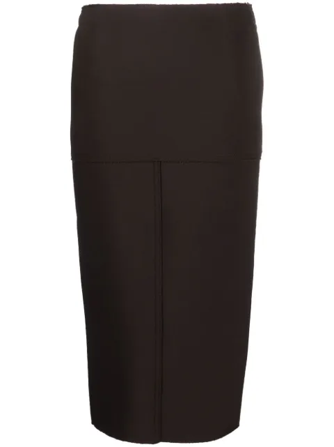 Nº21 seam-detail midi skirt