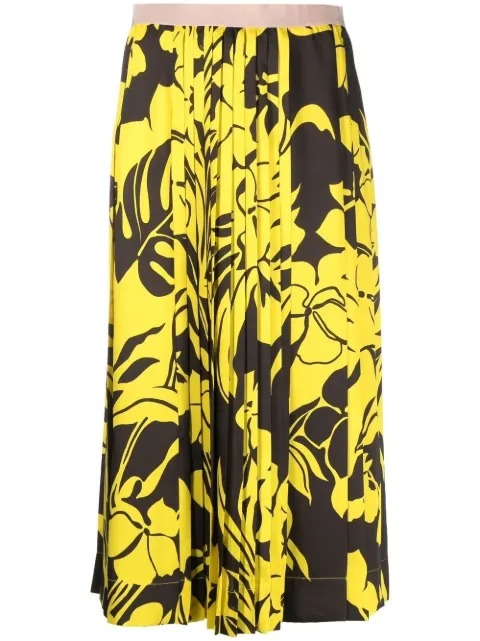 Nº21 Faltenrock mit Blumen-Print