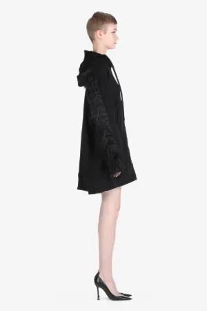 Feather-Trimmed Oversized Hoodie