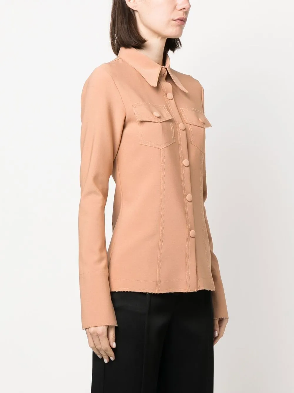 Shop N°21 Woven Long-sleeve Shirt In Neutrals